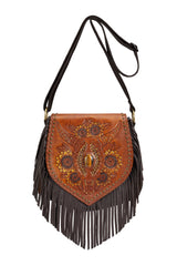 Akaroa Feather Bag Antique Medium Brown/Dark Choc/Gold (SAMPLE SALE/DIFFERENT SHAPE TO PHOTOS) - Jodi Lee