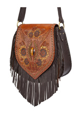 Akaroa Feather Bag Antique Medium Brown/Dark Choc/Gold (SAMPLE SALE/DIFFERENT SHAPE TO PHOTOS) - Jodi Lee