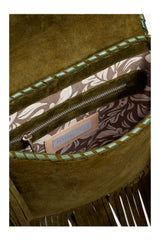 Akaroa Feather Rose Bag Antique Olive - Jodi Lee