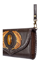 Angel Feather Wallet Dark Choc/Gold (SAMPLE SALE) - Jodi Lee