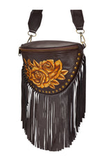 Akaroa Rose Belt Bag Dark Choc/Gold - Jodi Lee