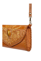 Akaroa Sunflower Wallet Camel/Gold (SAMPLE SALE) - Jodi Lee