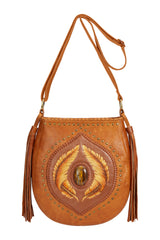 Angel Feather Pouch Bag Camel/Gold - Jodi Lee