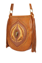 Angel Feather Pouch Bag Camel/Gold - Jodi Lee