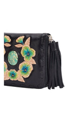 Charm Pansy Mini Wallet Black - Jodi Lee