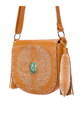 Fly Away Feather Bag Antique Tan/Silver - Jodi Lee