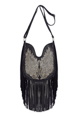 Fly Away With Me Embroidery Bag Metallic Navy/Silver - Jodi Lee