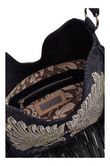 Fly Away With Me Embroidery Bag Metallic Navy/Silver - Jodi Lee