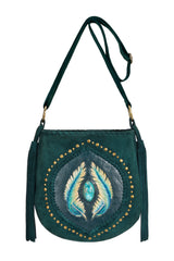 Mini Angel Feather Pouch Bag Jade Green/Gold (SAMPLE SALE) - Jodi Lee