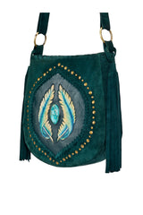 Mini Angel Feather Pouch Bag Jade Green/Gold (SAMPLE SALE) - Jodi Lee