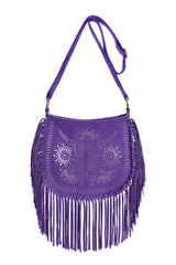Navajo Sunflower Cut-Out Bag Bright Purple/Silver (SAMPLE SALE) - Jodi Lee