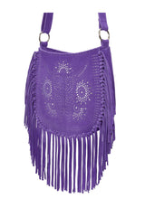 Navajo Sunflower Cut-Out Bag Bright Purple/Silver (SAMPLE SALE) - Jodi Lee