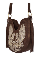 Owl Rose Embroidery Bag Metallic Brown - Jodi Lee