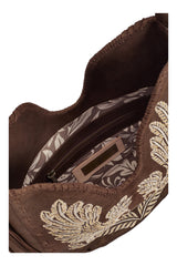 Owl Rose Embroidery Bag Metallic Brown - Jodi Lee