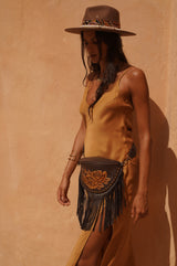 Akaroa Rose Belt Bag Dark Choc/Gold - Jodi Lee