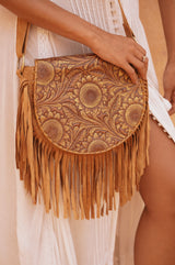 Anahita Sunflower Bag Antique Medium Brown/Gold/Dark Tan - Jodi Lee