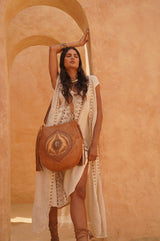 Angel Feather Pouch Bag Camel/Gold - Jodi Lee