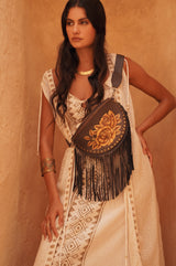 Akaroa Rose Belt Bag Dark Choc/Gold - Jodi Lee