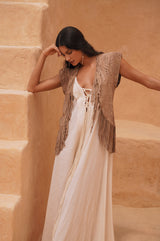 Desert Dreamer Vest Taupe (SAMPLE SALE SIZE S) - Jodi Lee