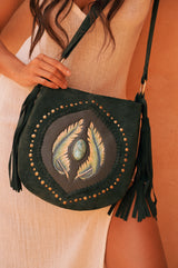 Mini Angel Feather Pouch Bag Jade Green/Gold (SAMPLE SALE) - Jodi Lee