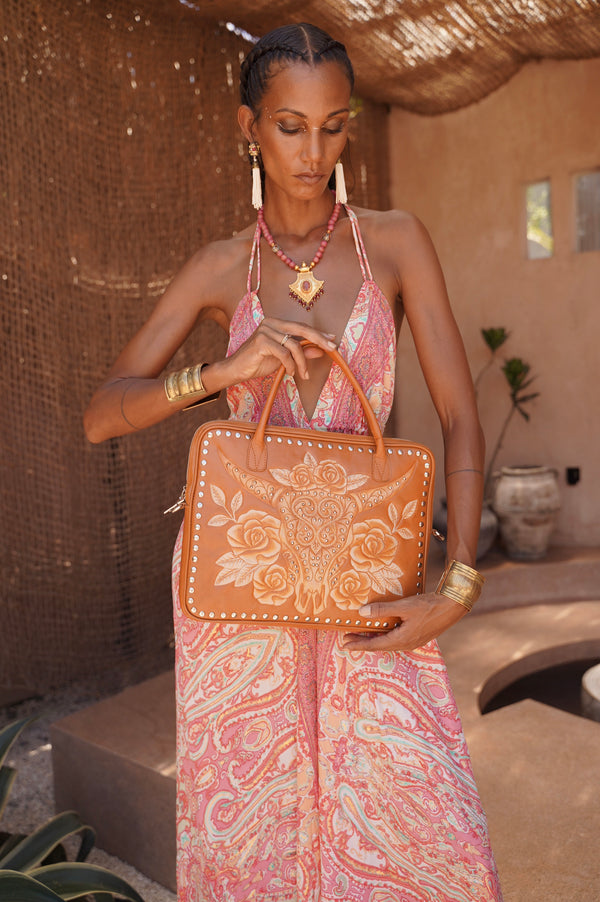 Akaroa Navajo Laptop Bag Antique Tan - Jodi Lee