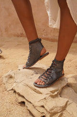 Charis Sandals Metallic Charcoal - Jodi Lee