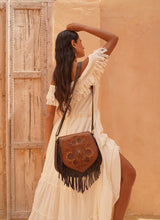 Akaroa Feather Bag Antique Medium Brown/Dark Choc/Gold (SAMPLE SALE/DIFFERENT SHAPE TO PHOTOS) - Jodi Lee