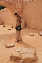 Mini Angel Feather Pouch Bag Jade Green/Gold (SAMPLE SALE) - Jodi Lee