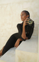 Charm Pansy Mini Wallet Black - Jodi Lee