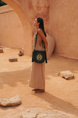 Mini Angel Feather Pouch Bag Jade Green/Gold (SAMPLE SALE) - Jodi Lee