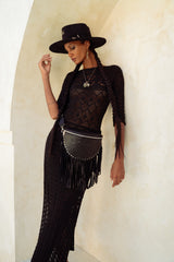 Akaroa Rose Belt Bag Black - Jodi Lee