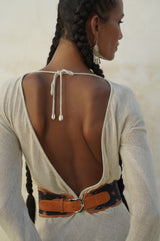 Zanzibar Buckle Belt Black Rainbow/Tan - Jodi Lee