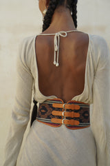 Zanzibar Buckle Belt Black Rainbow/Tan - Jodi Lee