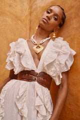 Marrakesh Shimmer Belt Tobacco/Gold - Jodi Lee