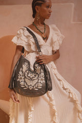 Luna Embroidery Bag Metallic Olive - Jodi Lee