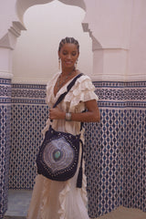Marrakesh Pouch Bag Metallic Navy/Silver - Jodi Lee