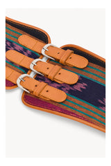 Zanzibar Buckle Belt Pink Rainbow/Tan - Jodi Lee