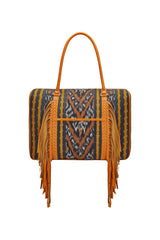 Zanzibar Ikat Bag Black/Tan/Gold - Jodi Lee