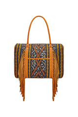 Zanzibar Ikat Bag Black/Tan/Gold - Jodi Lee
