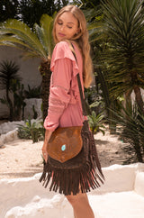 Lushington Fantail Bag (no studs) Antique Medium Brown/Dark Choc - Jodi Lee