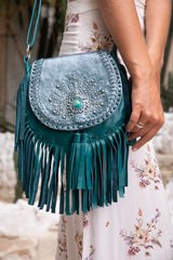 Mini Deus Peacock Bag Metallic Teal - Jodi Lee