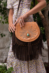 Deus Peacock Bag Antique Tan/Dark Choc - Jodi Lee