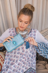 Deus Cut-Out Wallet Metallic Denim - Jodi Lee