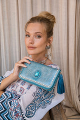 Deus Cut-Out Wallet Metallic Denim - Jodi Lee