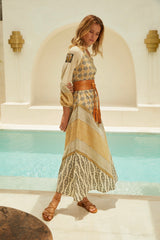 Lyrebird Feather Belt Antique Tan/Gold - Jodi Lee