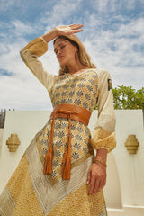 Lyrebird Feather Belt Antique Tan/Gold - Jodi Lee