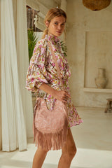 Lyrebird Stud Bag Metallic Pink/Silver - Jodi Lee