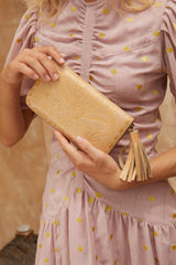 Lyrebird Wallet Biscuit/Gold - Jodi Lee