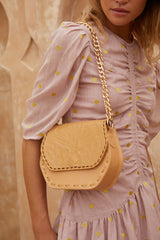 Mini Lyrebird Love Bag Biscuit/Gold - Jodi Lee