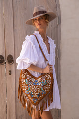 Georgina Embroidery Bag Dark Tan - Jodi Lee